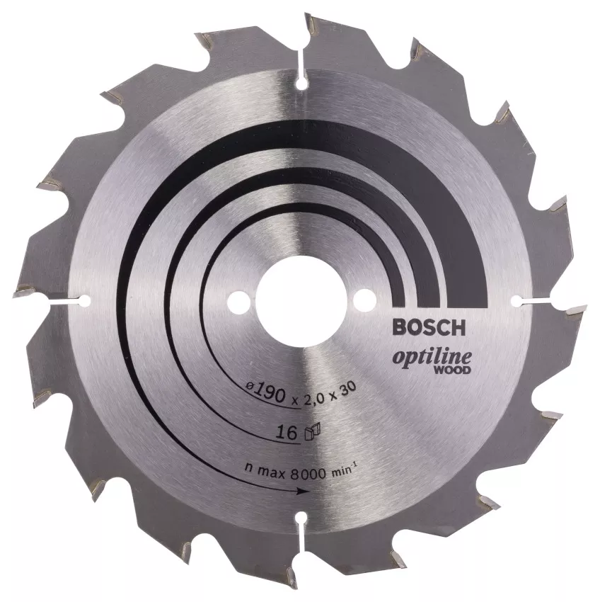 Lame BOSCH Optiline Wood 190 x 30 mm / 16 dents scie circulaire